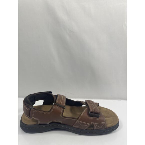 Dockers Newpage Shoes Mens Size 12W Brown Hook & Loop Sandals New Box Comfort